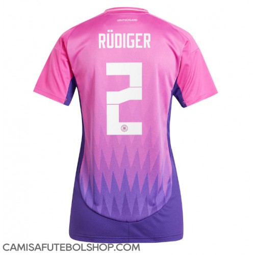 Camisa de time de futebol Alemanha Antonio Rudiger #2 Replicas 2º Equipamento Feminina Europeu 2024 Manga Curta